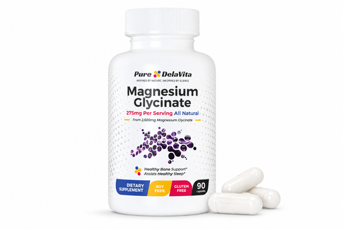 Pure DelaVita Magnesium Glycinate 275mg, 90 capsule bottle